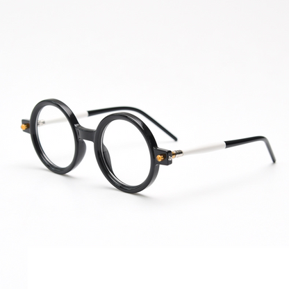 MieMie PRO001 Steampunk Round Prescription Glasses— made from Plate material, suitable for various face shapes, and designed for both men and women. Lightweight and style. In multiple colors: Tortoise, Black, Green, Grey